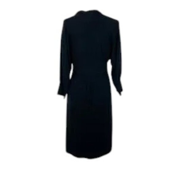 Vintage Connected Black Sweater Dress Bishop Sleeve Size XL - Picture 2 of 6